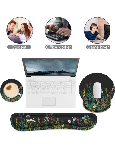 Almohadilla Ergonómica G JGOO con Reposamuñecas para Teclado y Ratón