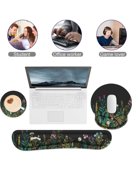 Almohadilla Ergonómica G JGOO con Reposamuñecas para Teclado y Ratón