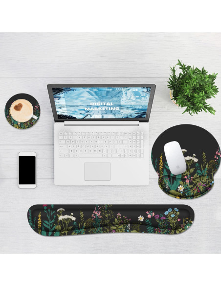 Almohadilla Ergonómica G JGOO con Reposamuñecas para Teclado y Ratón