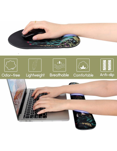 Almohadilla Ergonómica G JGOO con Reposamuñecas para Teclado y Ratón