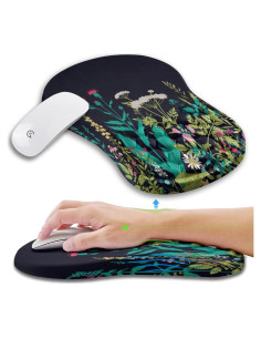 Almohadilla Ergonómica KUOSGM con Soporte para Muñeca Floral
