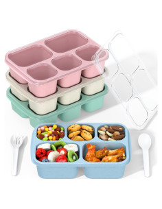 Bento Box Enstphjoy 4 Unidades 5 Compartimentos Verde/Azul/Rosa/Beige