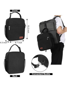 Caja de Almuerzo HABOPET Negra 22.1x11.4x25.9 cm 2