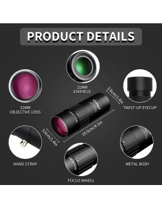 Telescopio Monocular Compacto OLIMT 8x32 Impermeable 2