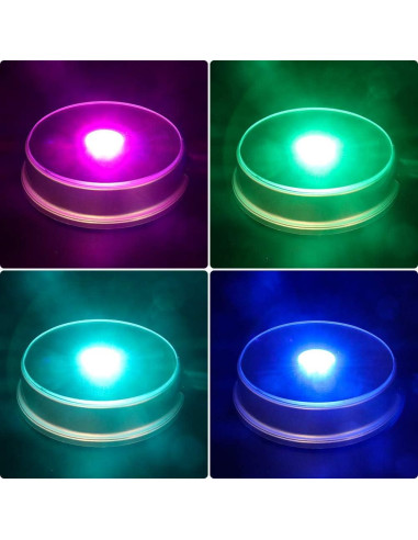 Base de Exhibición LED PHOSOK Plateada Multicolor - Paquete de 2