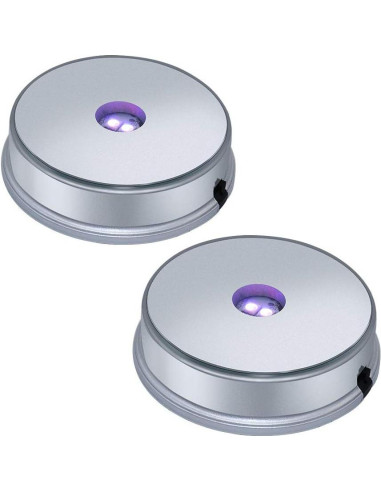 Base de Exhibición LED PHOSOK Plateada Multicolor - Paquete de 2