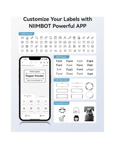 Conjunto 3 Rollos Etiquetas NIIMBOT 50x30mm Impermeables