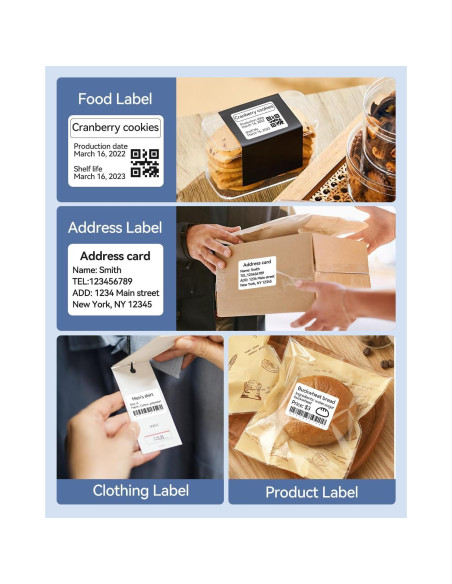 Conjunto 3 Rollos Etiquetas NIIMBOT 50x30mm Impermeables