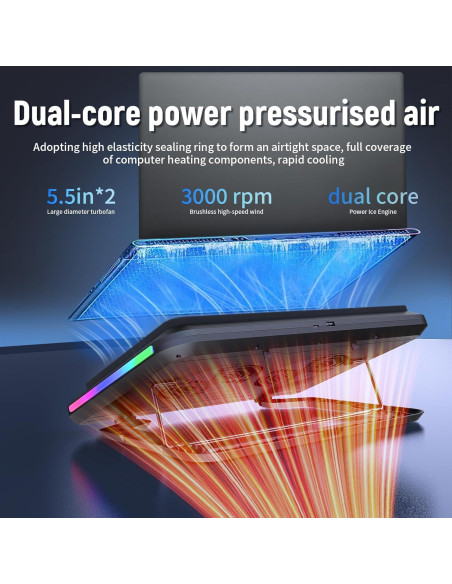 Base de Enfriamiento para Laptop Gaming Katruy 14-21" RGB