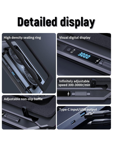 Base de Enfriamiento para Laptop Gaming Katruy 14-21" RGB