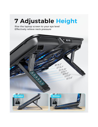 Base de Enfriamiento AICHESON para Laptop 6 Ventiladores 33-43 cm