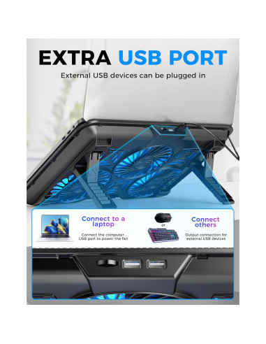 Base de Enfriamiento AICHESON para Laptop 6 Ventiladores 33-43 cm