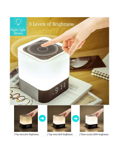 Altavoz Bluetooth HoaBoly con Reloj Despertador y Luz LED 2