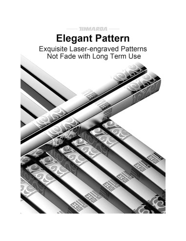 Palillos de Metal Reutilizables TINMARDA 5 Pares Acero Inoxidable