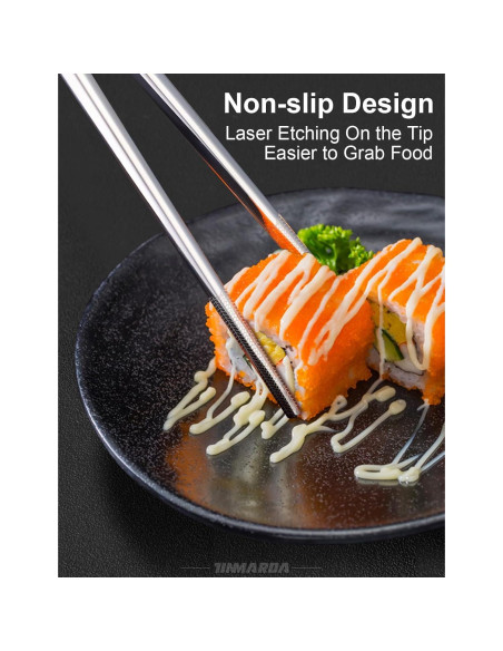 Palillos de Metal Reutilizables TINMARDA 5 Pares Acero Inoxidable Palillos de Metal Reutilizables TINMARDA 5 Pares Acero Inoxidable