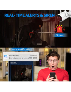 Cámaras de Seguridad Septekon 2K WiFi Paquete de 4 IP66 2