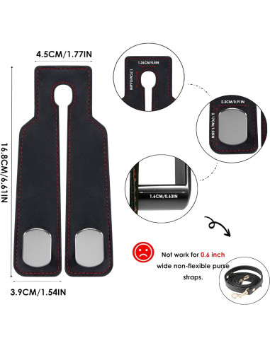 Gancho para bolso de coche DYREOOE - Doble gancho negro 2 unidades