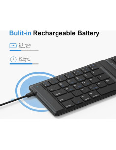 Teclado Bluetooth Plegable OMOTON Recargable Multi-Dispositivo 2