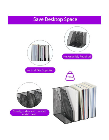 Organizador de Escritorio AUPSEN 4-Pack Malla Negro 9,07 kg