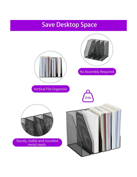 Organizador de Escritorio AUPSEN 4-Pack Malla Negro 9,07 kg
