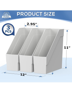 Organizador de Revistas 3 Pack Delifox Gris Plástico 2