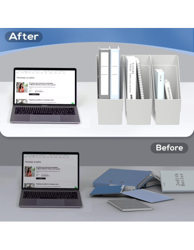 Organizador de Revistas 3 Pack Delifox Gris Plástico