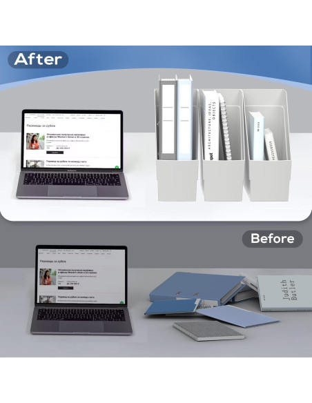 Organizador de Revistas 3 Pack Delifox Gris Plástico