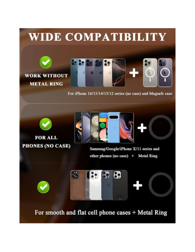 Soporte magnético para coche JDHDL MagSafe 360 Negro