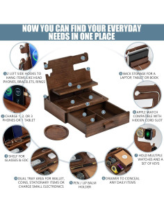 Estación de Acoplamiento de Madera Parkway Home con Cajón 2