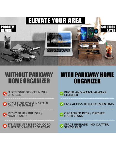 Estación de Acoplamiento de Madera Parkway Home con Cajón Estación de Acoplamiento de Madera Parkway Home con Cajón