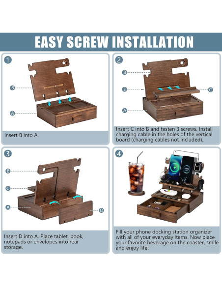 Estación de Acoplamiento de Madera Parkway Home con Cajón Estación de Acoplamiento de Madera Parkway Home con Cajón