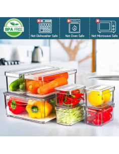 14 Organizadores de Refrigerador NISILIN Apilables BPA Libre 2