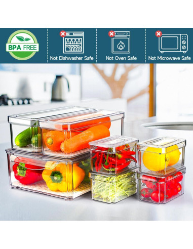 14 Organizadores de Refrigerador NISILIN Apilables BPA Libre