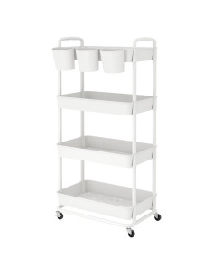 Carro de Almacenamiento Rodante JIUYOTREE 4 Niveles Blanco