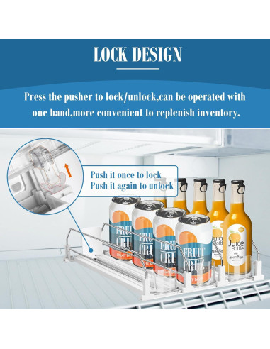 Organizador de Bebidas asika para Nevera 3 Filas Ajustable