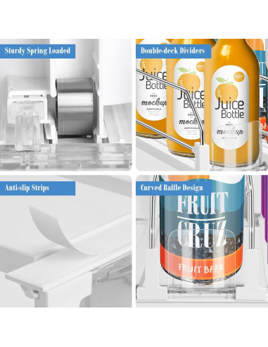 Organizador de Bebidas asika para Nevera 3 Filas Ajustable