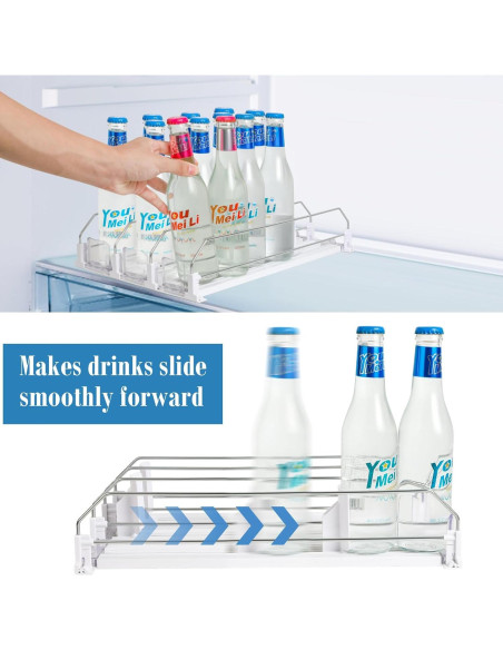 Organizador de Bebidas asika para Nevera 3 Filas Ajustable