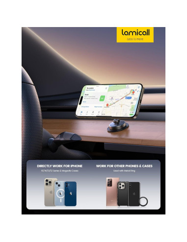 Soporte de Coche Lamicall MagSafe Todo Metal Ajustable