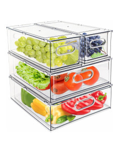 Eanpet 4 Contenedores Organizadores Apilables para Refrigerador