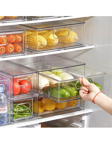 Eanpet 4 Contenedores Organizadores Apilables para Refrigerador