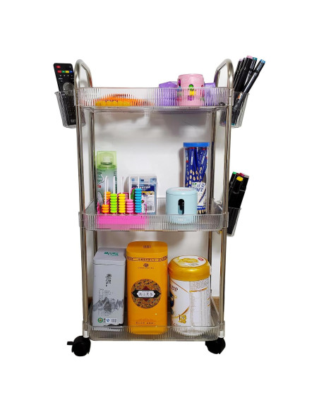 Carro de Almacenamiento Rodante TENBOAT 3 Niveles Transparente Carro de Almacenamiento Rodante TENBOAT 3 Niveles Transparente