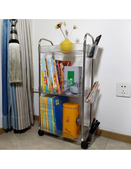 Carro de Almacenamiento Rodante TENBOAT 3 Niveles Transparente Carro de Almacenamiento Rodante TENBOAT 3 Niveles Transparente