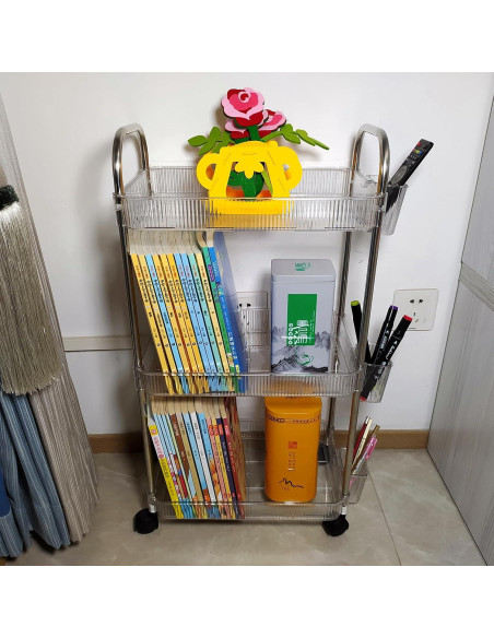 Carro de Almacenamiento Rodante TENBOAT 3 Niveles Transparente Carro de Almacenamiento Rodante TENBOAT 3 Niveles Transparente