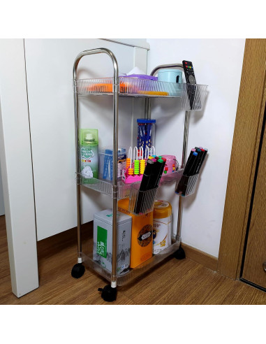 Carro de Almacenamiento Rodante TENBOAT 3 Niveles Transparente