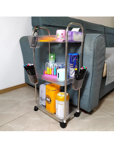 Carro de Almacenamiento Rodante TENBOAT 3 Niveles Transparente