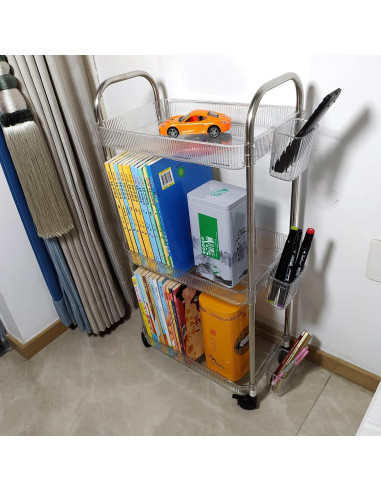 Carro de Almacenamiento Rodante TENBOAT 3 Niveles Transparente