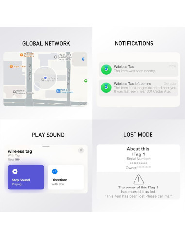 Air Tag 2 Pack RISEBEST - Rastreador Bluetooth Inteligente