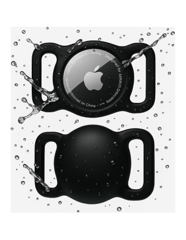 Soporte para Collar de Perro Turtle Den AirTag 2 Piezas Negro