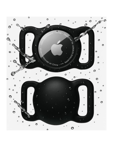 Soporte para Collar de Perro Turtle Den AirTag 2 Piezas Negro