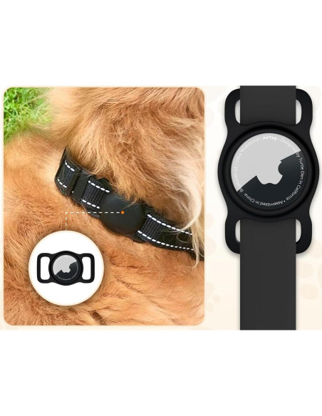 Soporte para Collar de Perro Turtle Den AirTag 2 Piezas Negro
